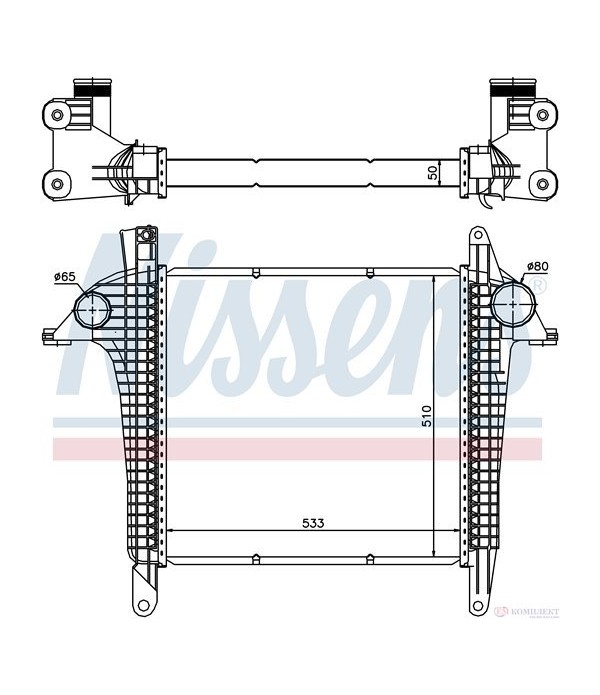 РАДИАТОР ИНТЕРКУЛЕР MAN TGL (2005-) 12.240 FC, FRC, FLC, FLRC - NISSENS