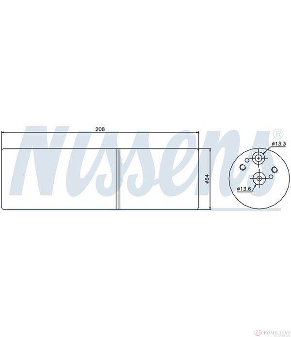 ДЕХИДРАТОР КЛИМАТИК MERCEDES ATEGO 2 (2004-) 1023, 1023 L, 1024, 1024 L - NISSENS