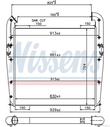 РАДИАТОР ИНТЕРКУЛЕР SCANIA 4 - SERIES (1995-) 94 G/220 - NISSENS