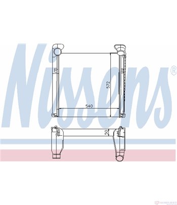 РАДИАТОР ИНТЕРКУЛЕР MAN L 2000 (1993-) 8.145 LC,8.145 LLC, L-LF (LE140C) - NISSENS