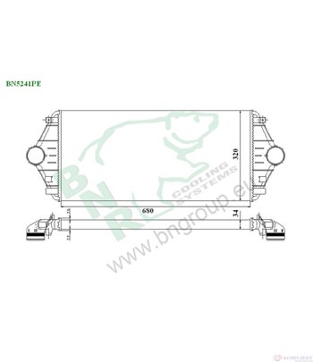 РАДИАТОР ИНТЕРКУЛЕР FIAT SCUDO COMBINATO (1996-) 1.9 TD Eco - BNR