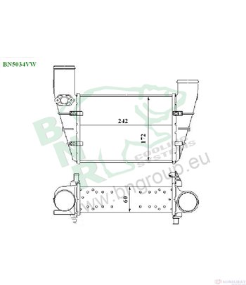 РАДИАТОР ИНТЕРКУЛЕР VOLKSWAGEN PASSAT (1996-) 1.9 TDI Syncro4motion - BNR