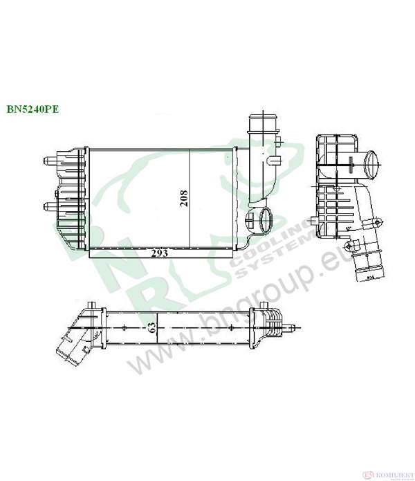 РАДИАТОР ИНТЕРКУЛЕР PEUGEOT BOXER (1994-) 2.0 HDI - BNR