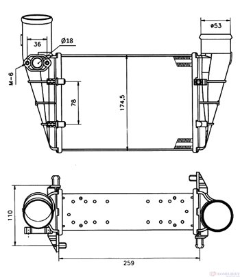 РАДИАТОР ИНТЕРКУЛЕР AUDI A6 (1997-) 1.8 T quattro - NRF