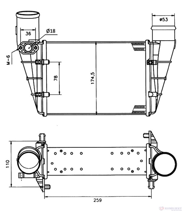 РАДИАТОР ИНТЕРКУЛЕР AUDI A4 (1995-) 1.9 TDI quattro - NRF