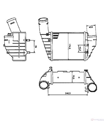 РАДИАТОР ИНТЕРКУЛЕР AUDI A4 (1995-) 2.5 TDI quattro - NRF