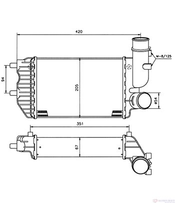 РАДИАТОР ИНТЕРКУЛЕР PEUGEOT BOXER (2002-) 2.2 HDi - NRF