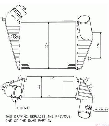 РАДИАТОР ИНТЕРКУЛЕР AUDI A6 (1994-) 1.9 TDI - NRF