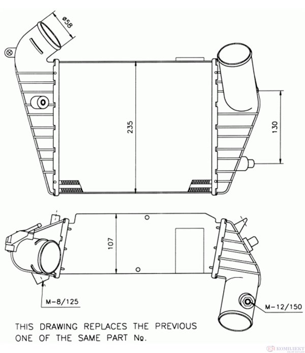 РАДИАТОР ИНТЕРКУЛЕР AUDI A6 (1994-) 1.9 TDI - NRF
