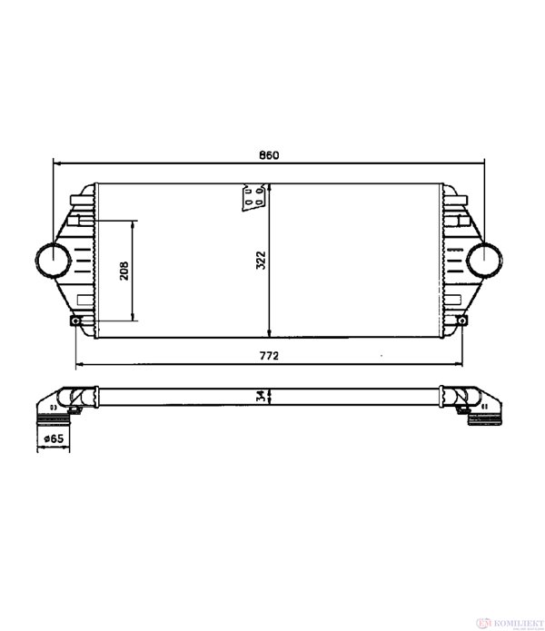 РАДИАТОР ИНТЕРКУЛЕР PEUGEOT EXPERT (1995-) 2.0 HDI - NRF