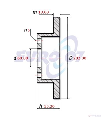 ДИСК СПИРАЧЕН ПРЕДЕН VOLKSWAGEN TRANSPORTER IV (1990-) 2.4 D - METELLI