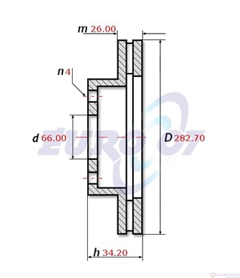 ДИСК СПИРАЧЕН ПРЕДЕН ВЕНТИЛИРАН CITROEN C3 (2009-) 1.6 VTi 120 - METELLI