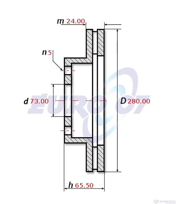 ДИСК СПИРАЧЕН ПРЕДЕН ВЕНТИЛИРАН FIAT DUCATO (2006-) 2.3 D 120 Multijet - METELLI