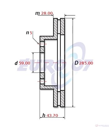 ДИСК СПИРАЧЕН ПРЕДЕН ВЕНТИЛИРАН FIAT ULYSSE (2002-) 2.2 JTD - METELLI