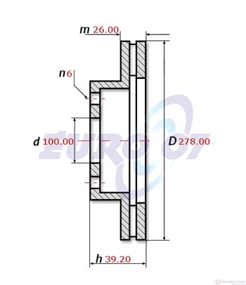 ДИСК СПИРАЧЕН ПРЕДЕН ВЕНТИЛИРАН NISSAN PICK UP (1985-) 2.4 i 12V - METELLI