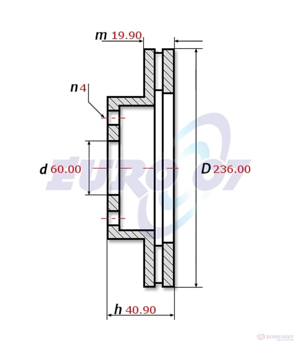 ДИСК СПИРАЧЕН ПРЕДЕН ВЕНТИЛИРАН VAUXHALL CORSA MK II (1993-) 1.4 i 16V - METELLI