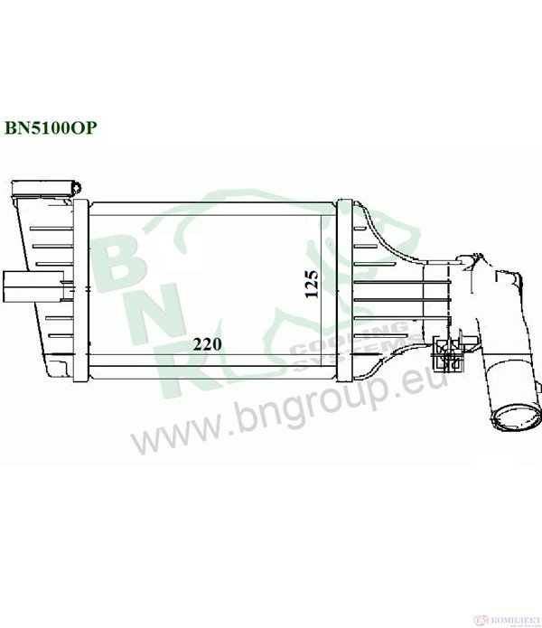 РАДИАТОР ИНТЕРКУЛЕР VAUXHALL ASTRA MK IV (1998-) 2.0 DTI 16V - BNR