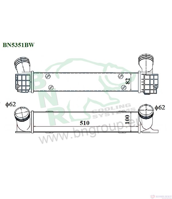 РАДИАТОР ИНТЕРКУЛЕР BMW X1 E84 (2009-) sDrive18d - BNR
