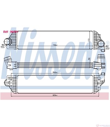 РАДИАТОР ИНТЕРКУЛЕР OPEL MOVANO (2010-) 2.3 CDTI - NISSENS