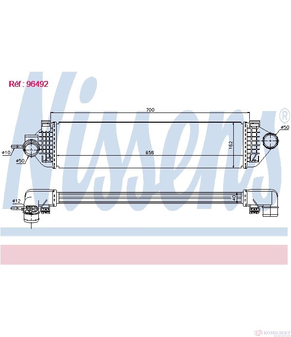 РАДИАТОР ИНТЕРКУЛЕР FORD KUGA II (2013-) 1.6 EcoBoost - NISSENS