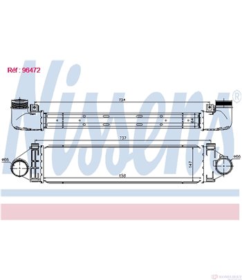 РАДИАТОР ИНТЕРКУЛЕР VOLVO V70 III COMBI (2007-) 2.5 T FlexiFuel - NISSENS