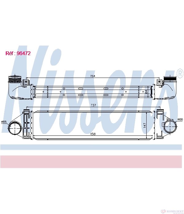 РАДИАТОР ИНТЕРКУЛЕР VOLVO V70 III COMBI (2007-) 2.5 T FlexiFuel - NISSENS