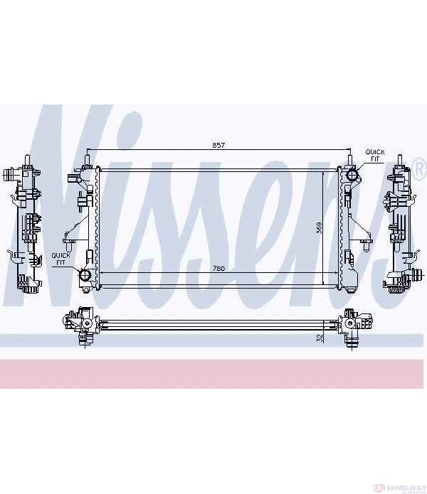 РАДИАТОР ВОДЕН PEUGEOT BOXER (2006-) 2.2 HDi 150 - NISSENS