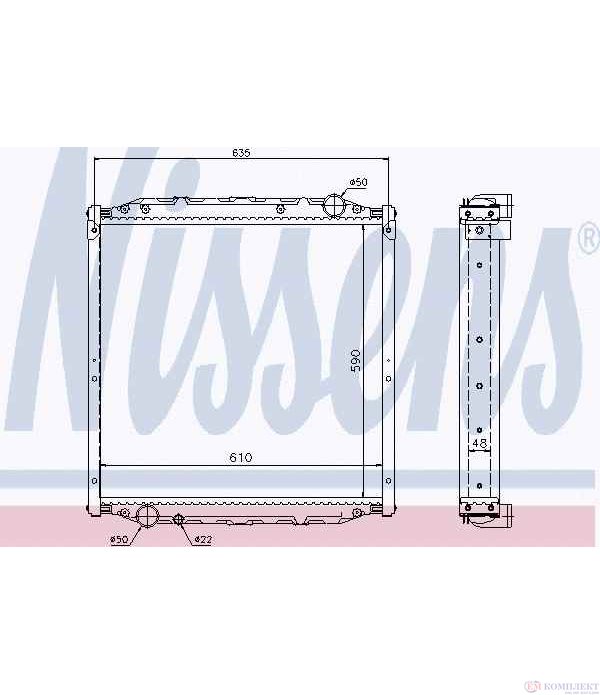 РАДИАТОР ВОДЕН MAN L 2000 (1993-) 10.153 LC,10.153 LLC - NISSENS