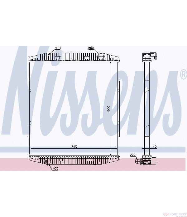 РАДИАТОР ВОДЕН IVECO EUROTECH MT (1992-) MT 180 E 27 K - NISSENS