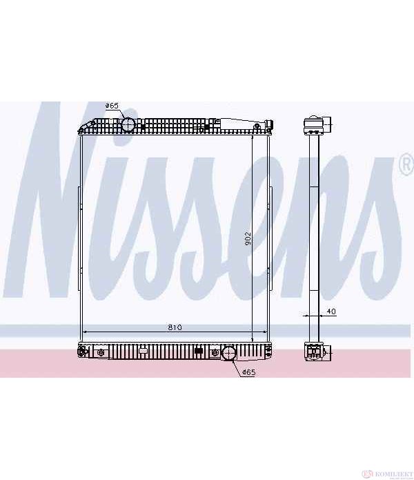 РАДИАТОР ВОДЕН MERCEDES ACTROS MP2 / MP3 (2002-) 3332 K - NISSENS