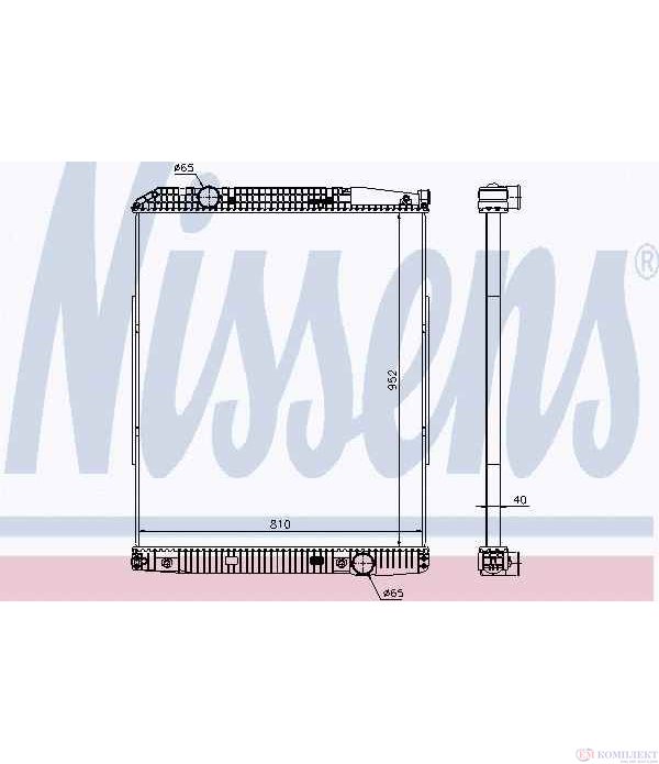 РАДИАТОР ВОДЕН MERCEDES ACTROS MP2 / MP3 (2002-) 2032 AS - NISSENS