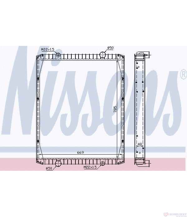 РАДИАТОР ВОДЕН RENAULT TRUCKS MANAGER (1991-) G 340ti.17/T,G 330.17/T - NISSENS