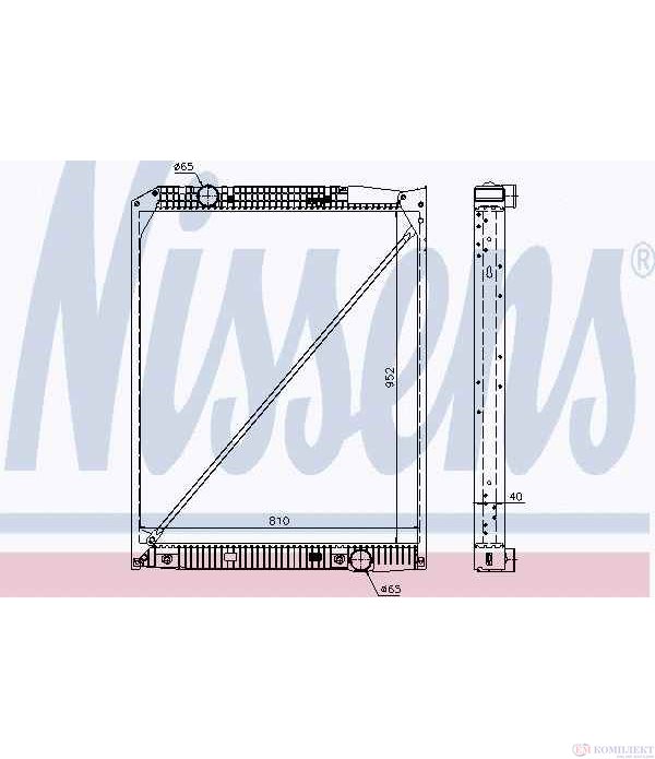 РАДИАТОР ВОДЕН MERCEDES ACTROS (1996-) 2040 - NISSENS