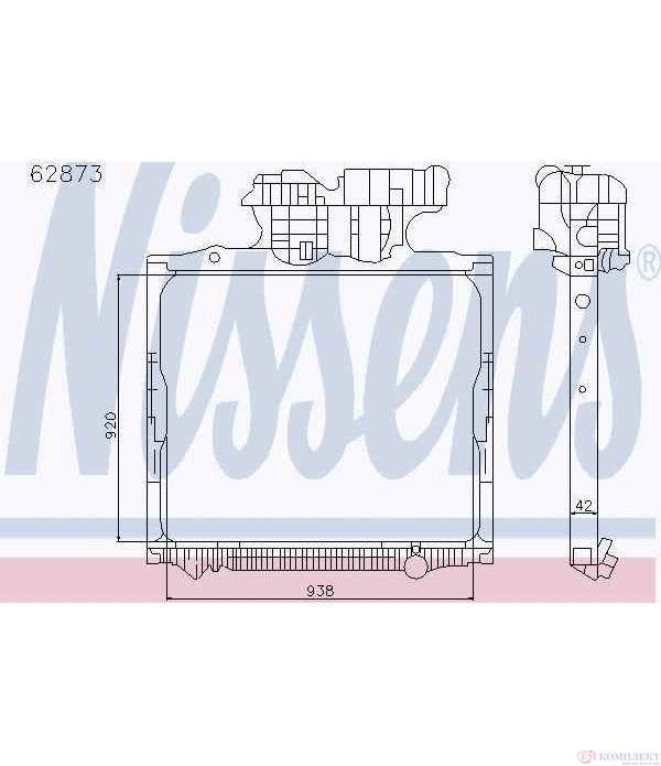 РАДИАТОР ВОДЕН MAN TGA (2000-) 18.410 FLS, FLLS, FLLS/N, FLS-TS, FLRS, FLLRS - NISSENS