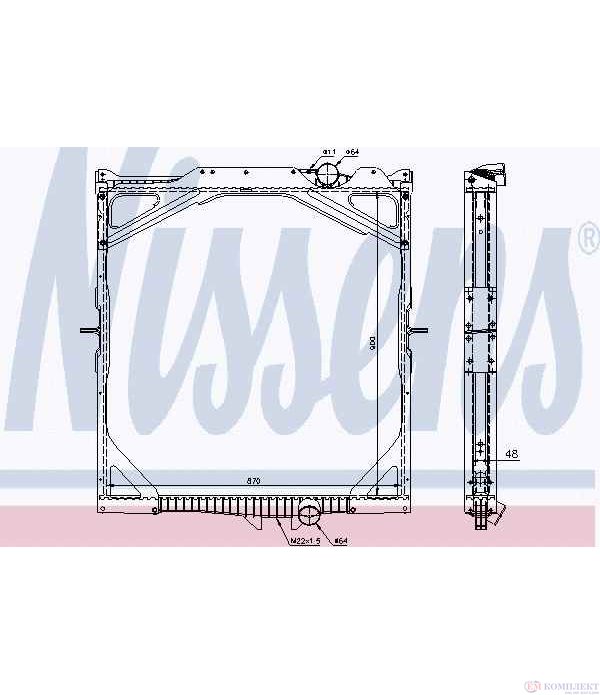 РАДИАТОР ВОДЕН VOLVO FH 12 (1993-) FH 12/460 - NISSENS