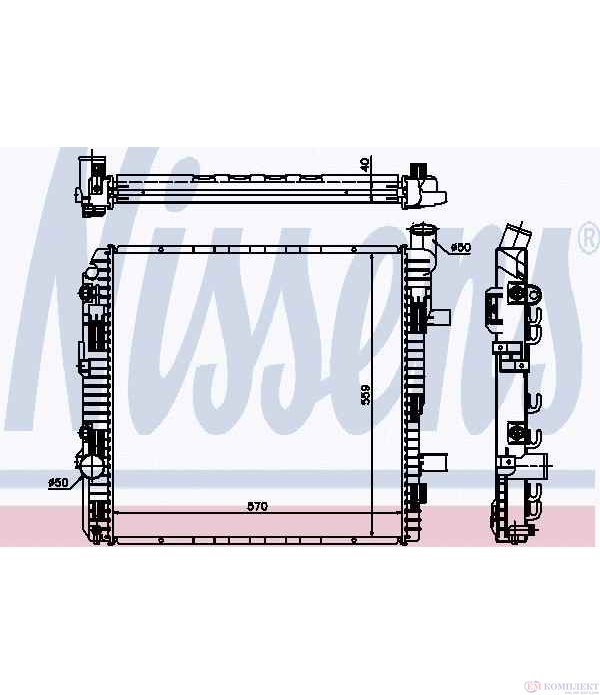РАДИАТОР ВОДЕН MERCEDES VARIO (1996-) 613 D, 614 D - NISSENS