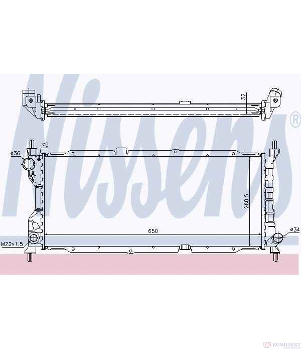 РАДИАТОР ВОДЕН OPEL CORSA B (1993-) 1.5 D - NISSENS