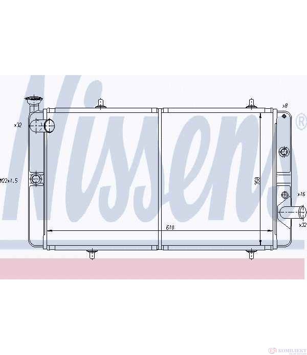 РАДИАТОР ВОДЕН PEUGEOT 309 I (1985-) 1.9 D - NISSENS