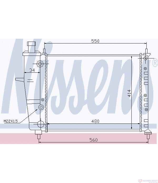 РАДИАТОР ВОДЕН FIAT MAREA (1996-) 1.6 100 16V - NISSENS