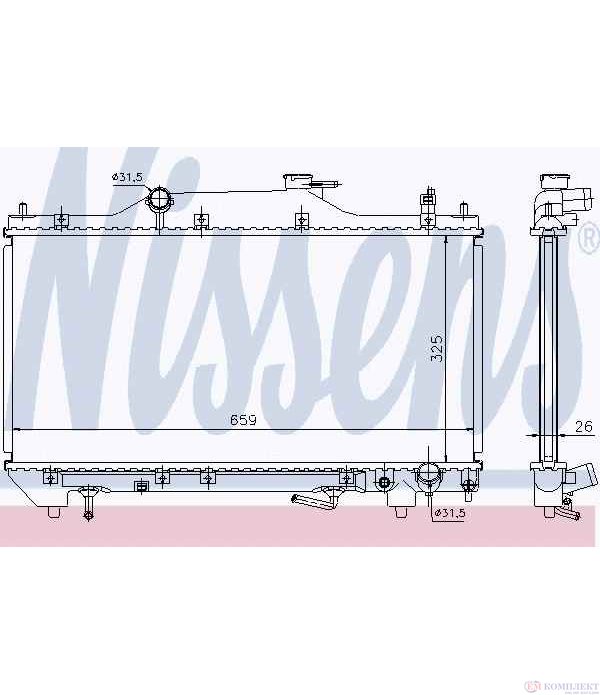 РАДИАТОР ВОДЕН TOYOTA AVENSIS LIFTBACK (1997-) 2.0 VVT-i - NISSENS