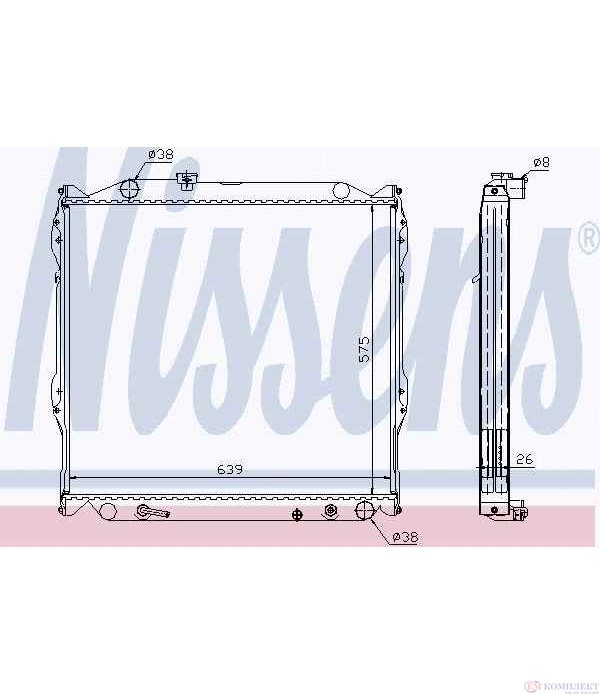 РАДИАТОР ВОДЕН TOYOTA LAND CRUISER J90 (1995-) 3.0 D-4D - NISSENS