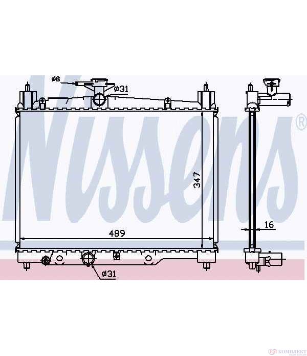 РАДИАТОР ВОДЕН TOYOTA YARIS (1999-) 1.0 16V - NISSENS