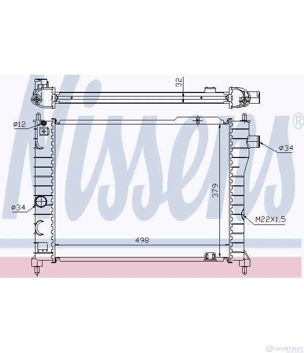 РАДИАТОР ВОДЕН OPEL ASCONA C HATCHBACK (1981-) 2.0 i - NISSENS