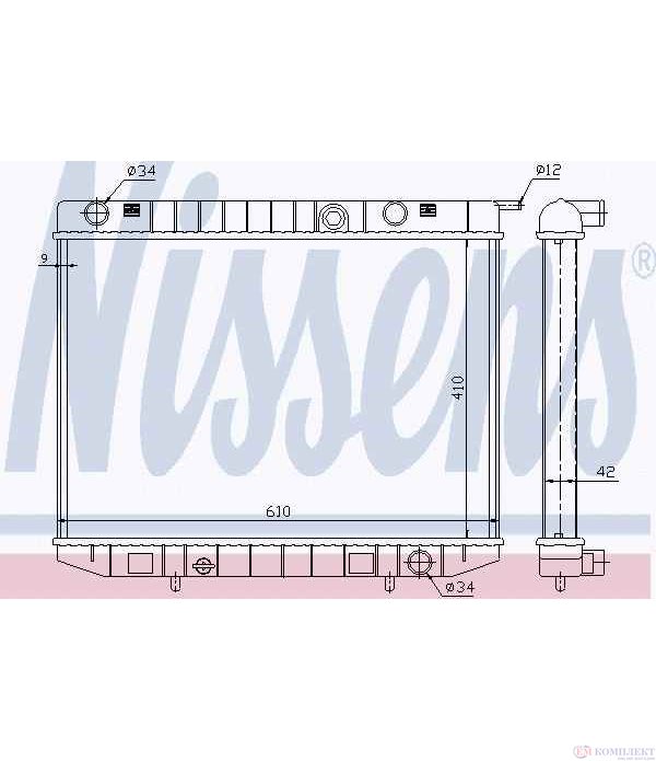 РАДИАТОР ВОДЕН OPEL FRONTERA A (1992-) 2.5 TDS - NISSENS