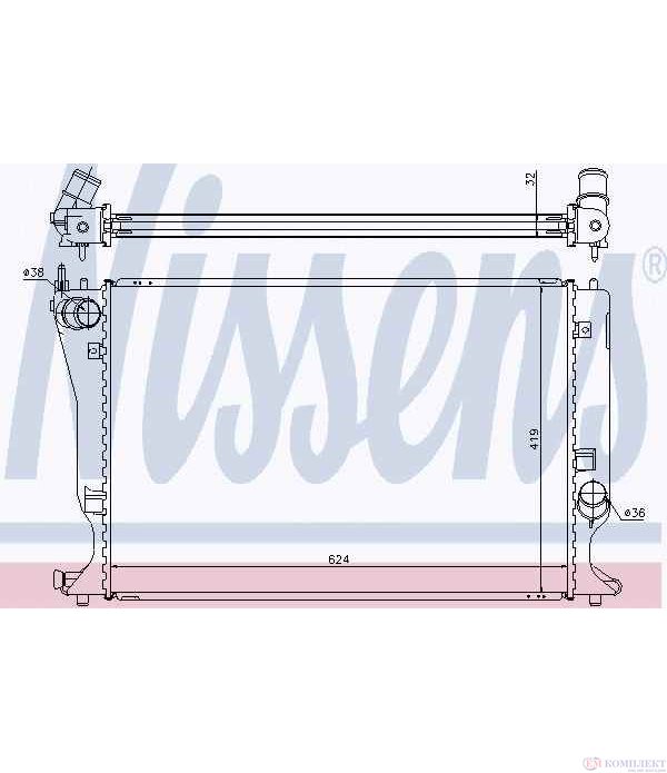 РАДИАТОР ВОДЕН TOYOTA AVENSIS COMBI (2003-) 2.2 D - NISSENS