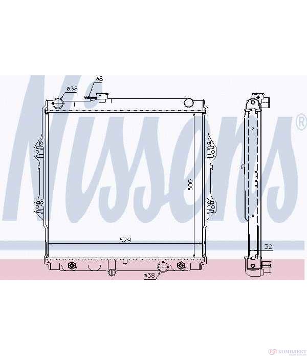 РАДИАТОР ВОДЕН TOYOTA HILUX II (1982-) 2.5 D-4D - NISSENS
