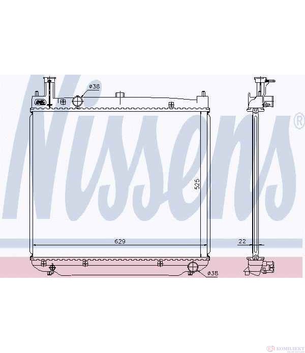 РАДИАТОР ВОДЕН TOYOTA HIACE V WAGON (2006-) 2.5 D-4D 4x4 - NISSENS