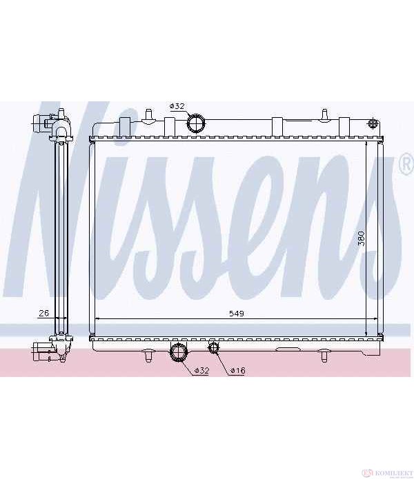 РАДИАТОР ВОДЕН PEUGEOT 407 SW (2004-) 2.2 16V - NISSENS