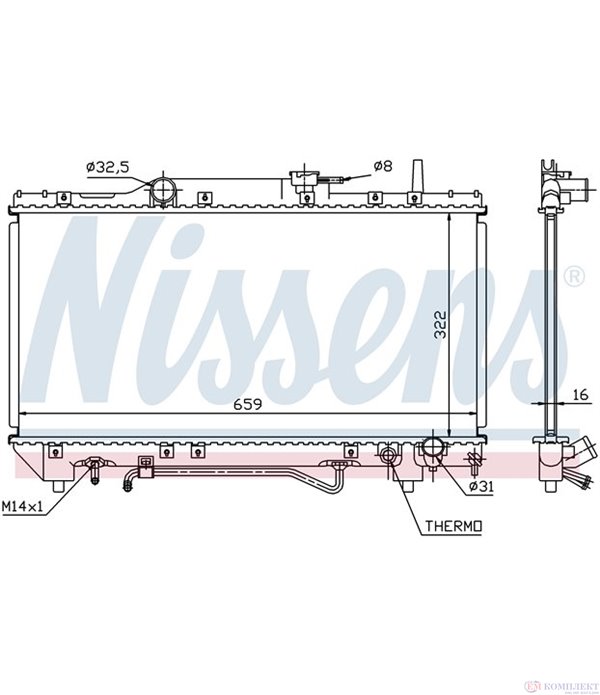 РАДИАТОР ВОДЕН TOYOTA CARINA E SEDAN (1992-) 2.0 GTi - NISSENS