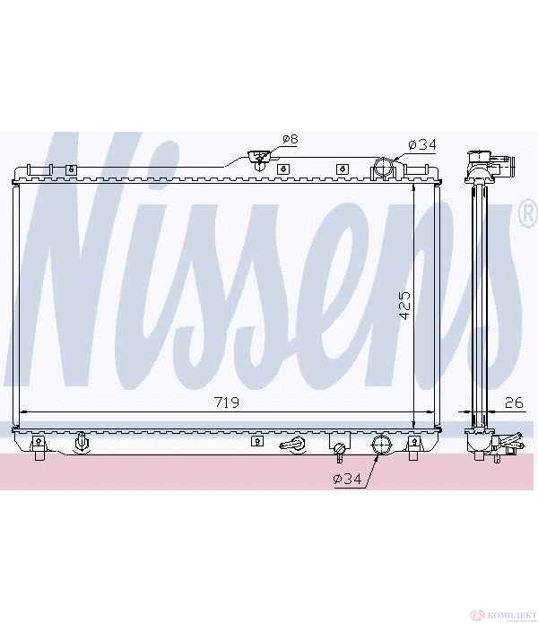 РАДИАТОР ВОДЕН TOYOTA CAMRY (1991-) 3.0 - NISSENS